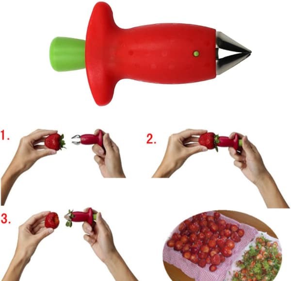 3-pack Fruktkärnborrare, Jordgubbskivare, Separator Skal