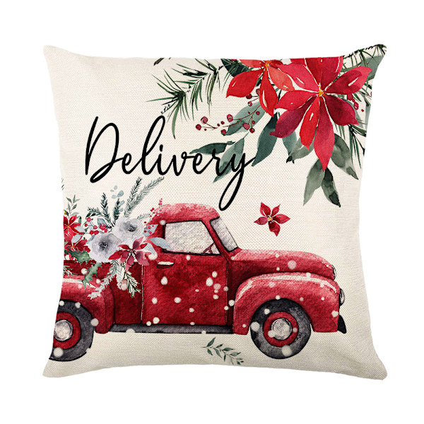 Röda Jul Prydnadskuddar Överdrag 45 x 45 cm Set om 4 Buff, ZQKLA