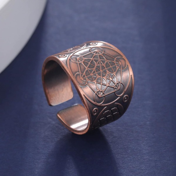 No.8Erkeengel seglring Metatron Cube Ring bibelsk Lilith S,ZQKLA