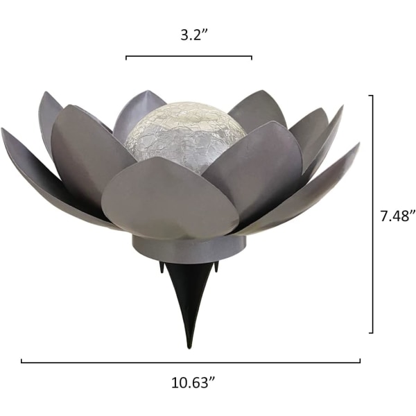 Solcelled Lotusblomst Lys Utendørs Hagedekorasjon Amber Cra,ZQKLA