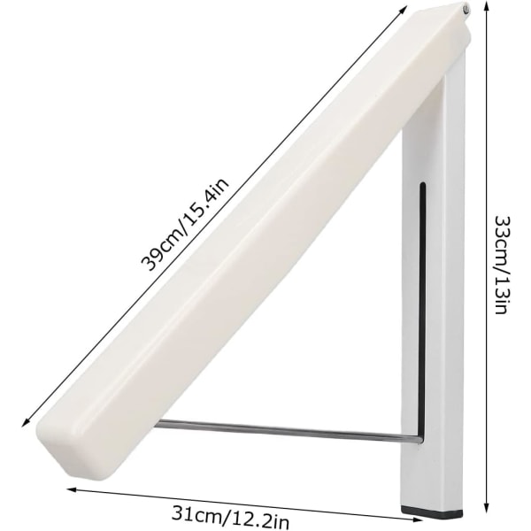 Sammenleggbart veggmontert klesstativ, uttrekkbar aluminium, ZQKLA