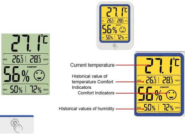 LCD Digital Termometer Hygrometer Temperaturmätare Hygrometer, ZQKLA