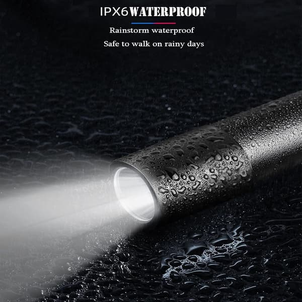 USB-oppladbart LED-lommelykt, 3 lysmoduser, vanntett, ZQKLA