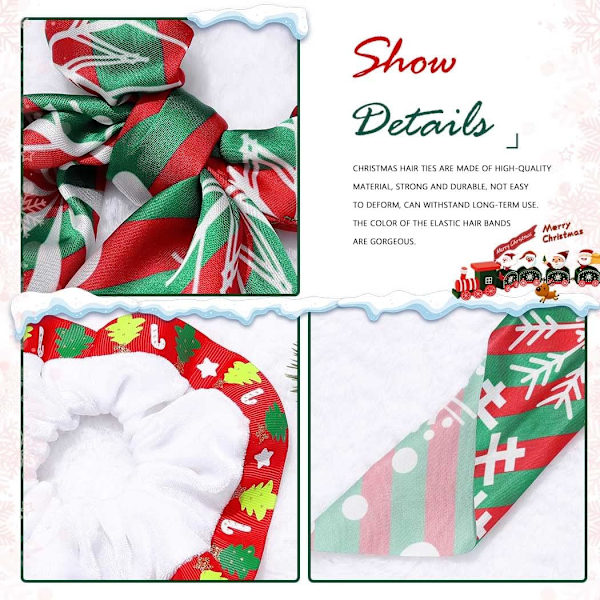 Elastiska Hårband Jul Snögubbe Hästsvanshållare Hår Scrunchie