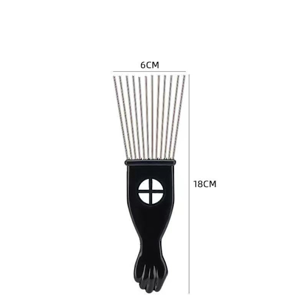 Metal Afro Kam, Afro Hår Style Kam Krøllet Sort Hår Stål