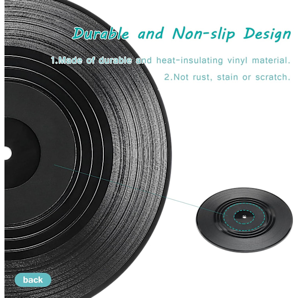 Vinyylialuset 6 kpl, CD-aluset Retro juomille Vinyyli, ZQKLA