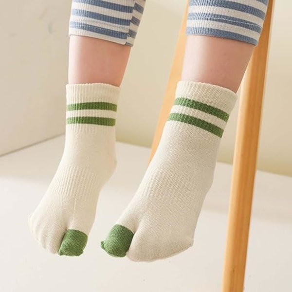 2 Par Cotton Toesokker med Stor Tå Flip Flops Elastisk Afslappet Str