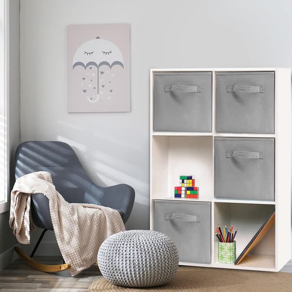 Set med 4 Vikbara Förvaringskuber, 26 x 26 x 28 cm, Ovävd Textil