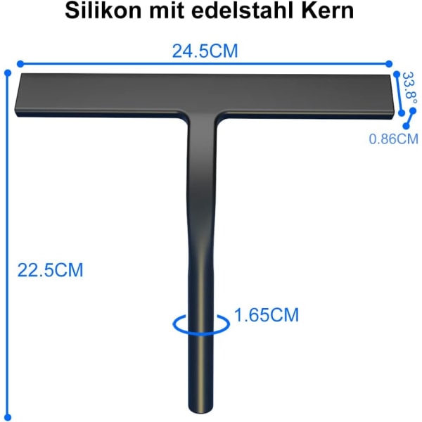 (Musta, Pieni) Silikoninen Suihkun Vetolapio Ruostumattomasta Teräksestä, ZQKLA