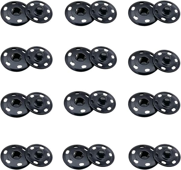 12 Set Syknappar, 21 mm Metallknappar, Syknappar, Sn