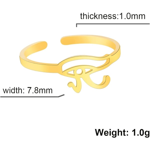 Øjet af Horus Ring Ægyptisk Justerbar Ring Gamle Egypten Hor,ZQKLA