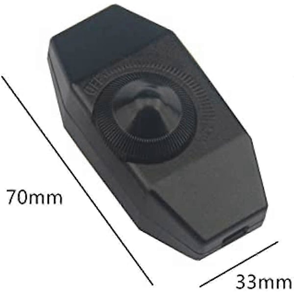 Inline Dimmer Switch 220-240V Vred Dimmer Switch Ljusbrytare för Lampor (Svart)