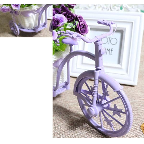 Nostalgisk Cykel Konstgjord Blomma Dekoration Växtställ (Lila)