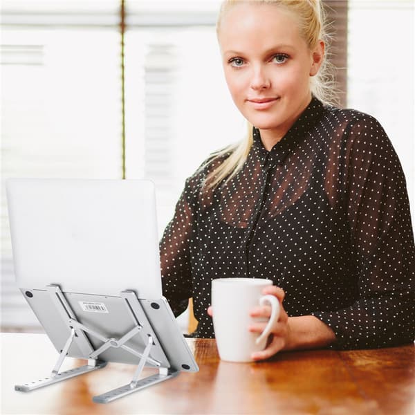 Laptopställ, 10-stegs Justerbart Laptopställ, Ventilerad Aluminium
