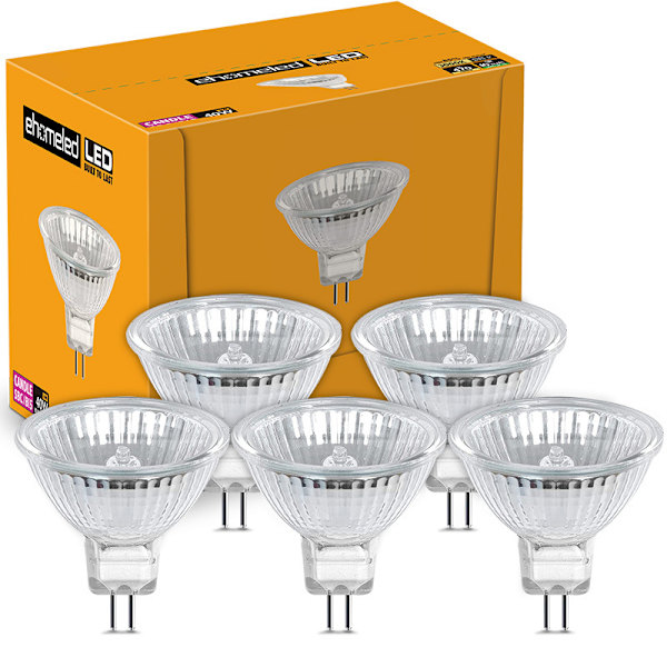 Halogenlampe MR16 12V 35W, 50W GU5.3 tosidig pin skinnelys spotlight lavspenning dimbar, 2183 JAZY 35W
