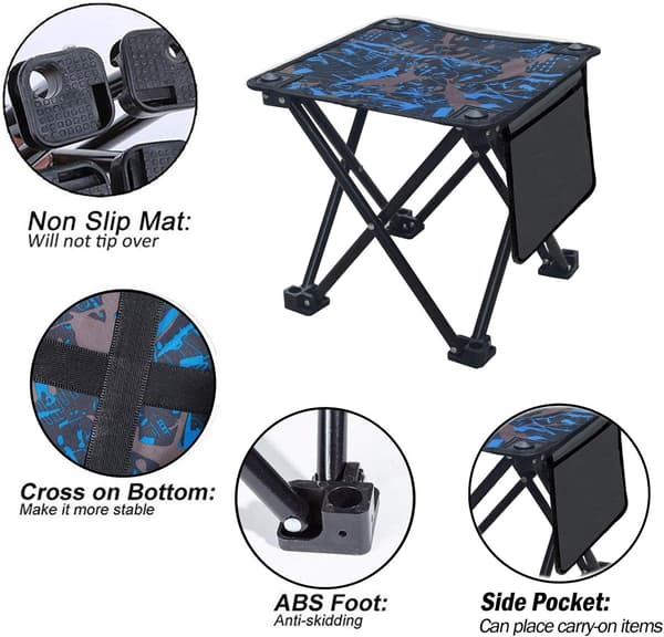 Camping Folding Stool, Bærbar Stol Liten Fiske Stol Lett