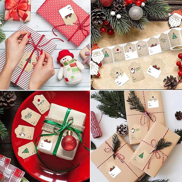 Glædelig Jul Bagekage Etiket Sticker Konvolut Invitation Forseglings Stickers