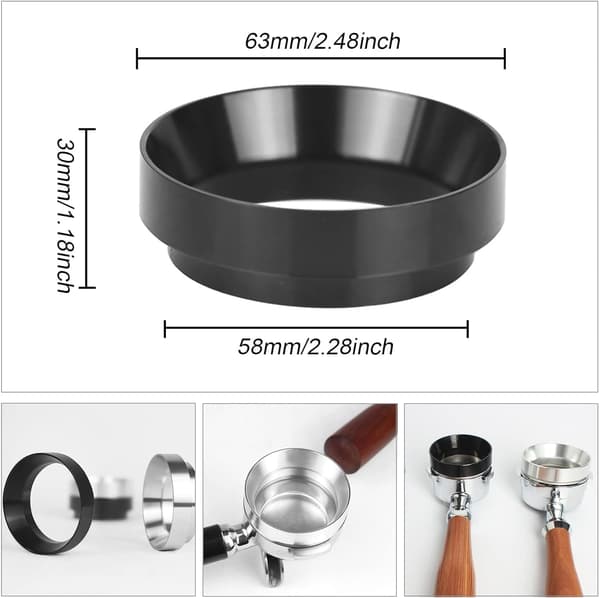 2 Kaffedoseringringar Delonghi Filterhållare 58mm Silver Aluminium