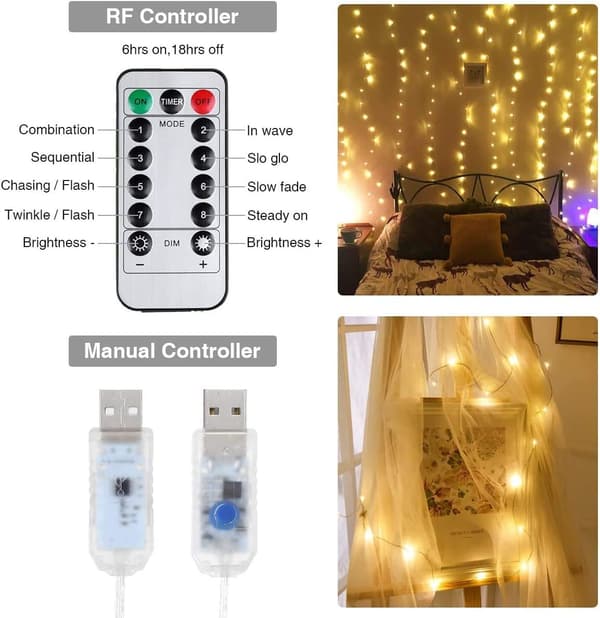 3m LED-ljusslingor, 8 ljuslägen, USB-driven, Dekoration, ZQKLA