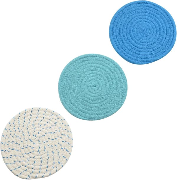 Köksgrytunderlägg Set Trivet Set 100% Ren Bomulls Trådväv