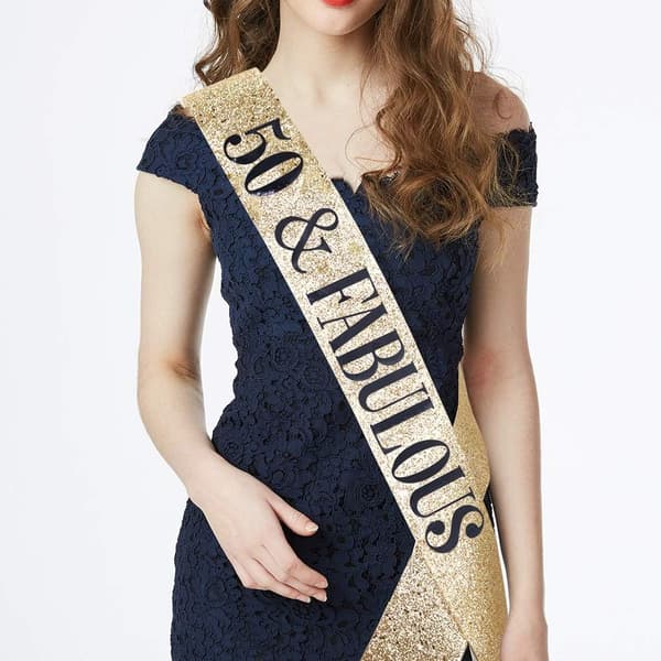 13 och Fabulous Sash & Tiara Set - 13-årsdagspresenter, guld