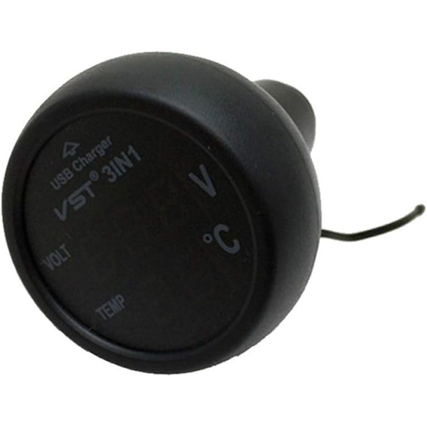 3 i 1 Universal 12V 24V Bil Voltmeter Bil Multifunksjon Blu, ZQKLA