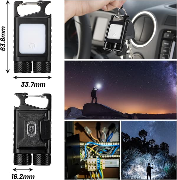 Mini LED-taskulamppu, USB ladattava LED-avainperälamppu, IP, ZQKLA