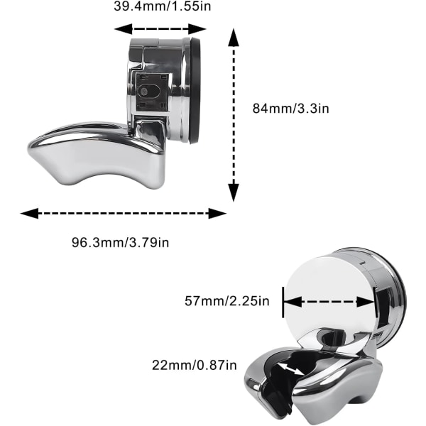 Hållare, Silver Duschhuvudshållare, Sugkopp Duschhuvud H,ZQKLA