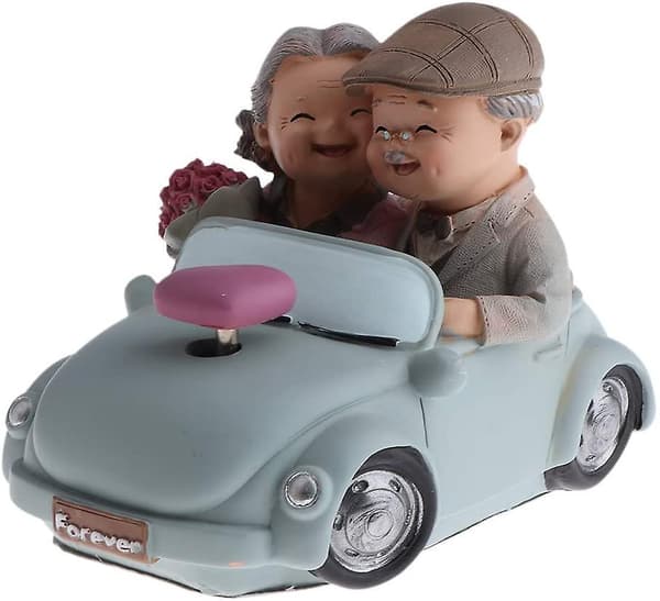 Gammelt Gift Par Figur Statuer Hjem Have Ornamenter