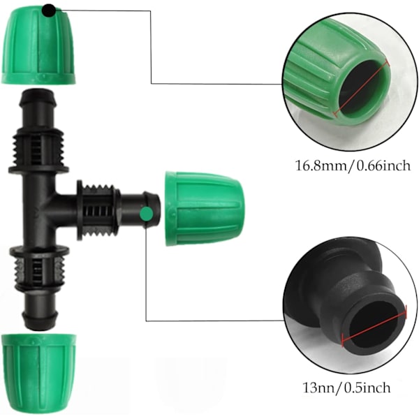 Puutarhaletkuliitinsetti, 12 kpl, 6 kpl 3-tie 16mm Kastelu A,ZQKLA