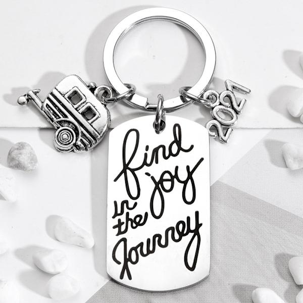 2022 Find Joy in The Journey Nøglering Glad Camper RV Trailer Nøgle