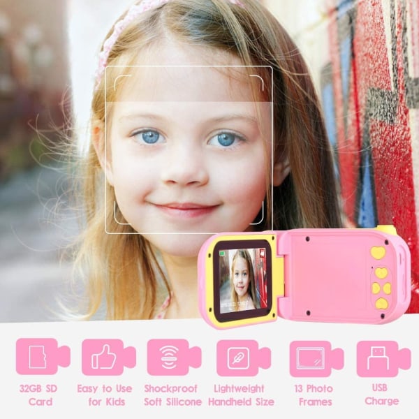 Børnekamera Digitalkamera Genopladeligt legetøjskamera 2,2 tommer, ZQKLA