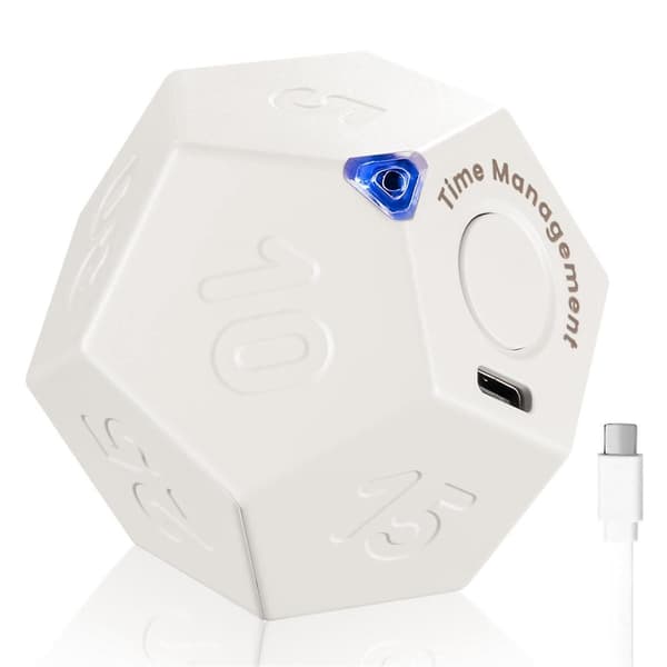 Timer Dodecagon - Laddningsbar Timer Ljud Vibration Ljus Alarm Flip Timer 1 3 5 10 15 20 25