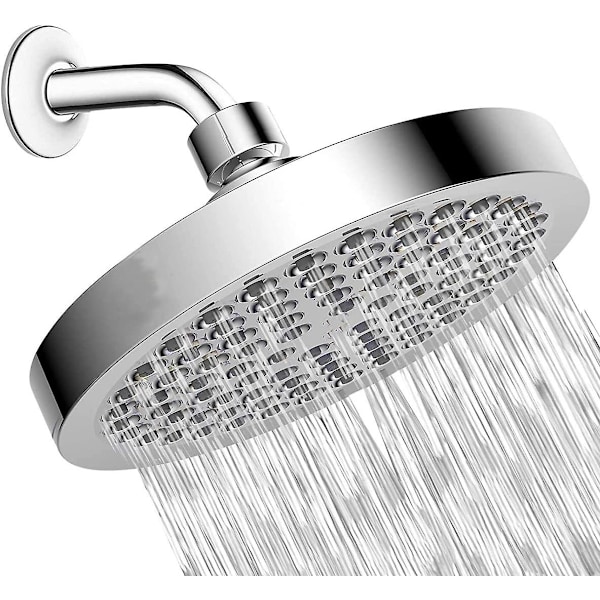 Anti Limescale Shower Head, High Pressure Fixed Shower Head, Water Saving Rain Shower Head, Shower Head, Universal 1/2 Inch Thread, Silver