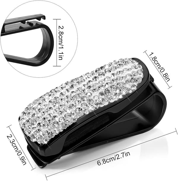 Bling Brilleholder til Bil Solskærm, Mode Krystal Rhinestone