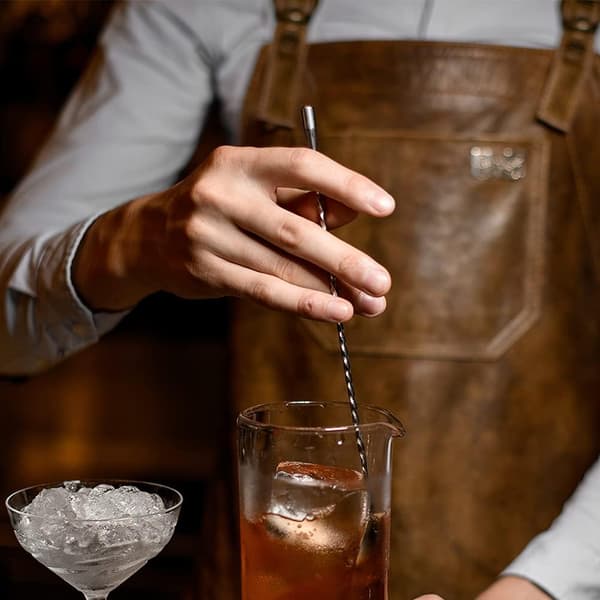 Cocktail-skje i rustfritt stål, langt vridd håndtak for bartender, ZQKLA