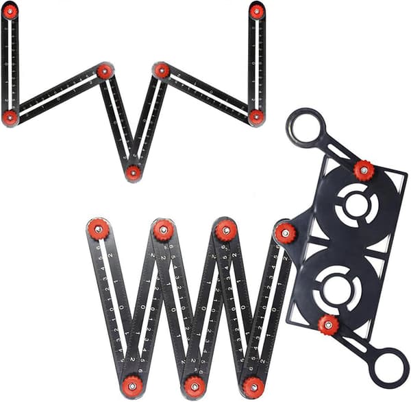 Multi-vinkel Målelineal, 12 Sider Præcis Aluminiumlegering, ZQKLA