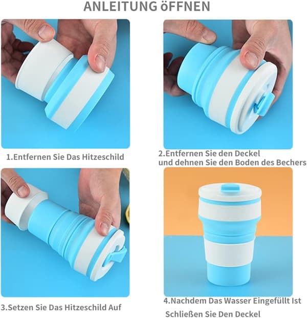 Fällbar Kaffemugg, Lätt Resekopp, Bärbar Kaffe, ZQKLA