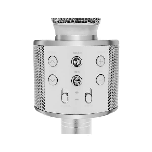 Karaokemikrofon med Högtalare / Karaoke med Mikrofon – Bluetooth Silver, su