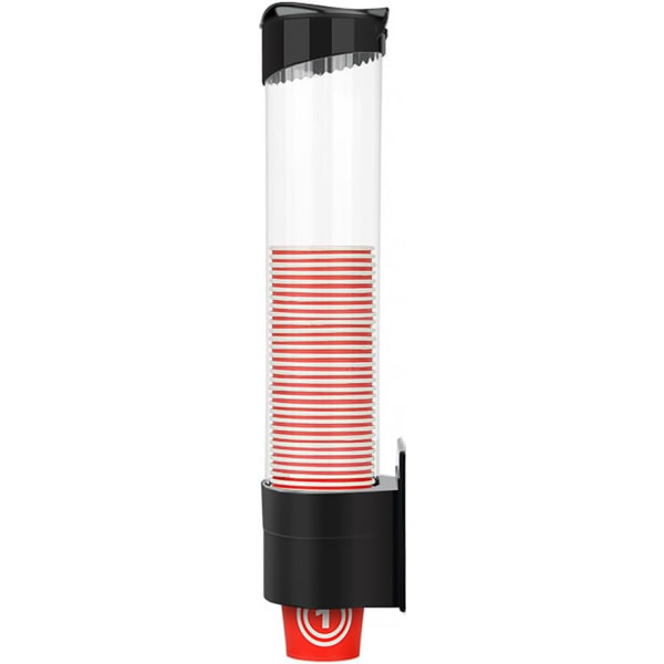 Veggmontert dispenser for engangskopper for plastkopper i fri størrelse