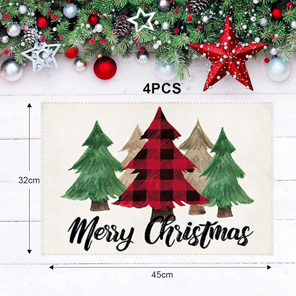 Julgranskula placemats set om 4 för matsal dekor