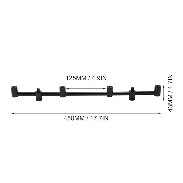 Fiske Spö Pod Stativ Hållare Aluminiumlegering Fiske Spö Pod Stativ Tvärslå Fäste Utrustning(4 Huvuden 45cm Fäste 4 Huvud )