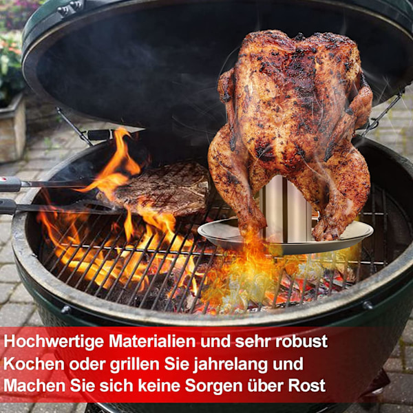 Kycklinghållare för grilltillbehör, vertikal kycklinghållare i rostfritt stål, non-stick, livsmedelsklassad, lämplig för hemmakök och utomhusbruk