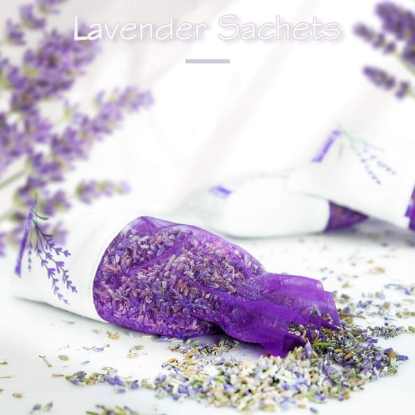 Lavendelposer, tørrede lavendelposer 8-pak til skabe, Dra