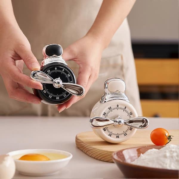 Magnetisk kökstimer digital timer manuell nedräkning alarmklocka mekanisk matlagningstimer Black