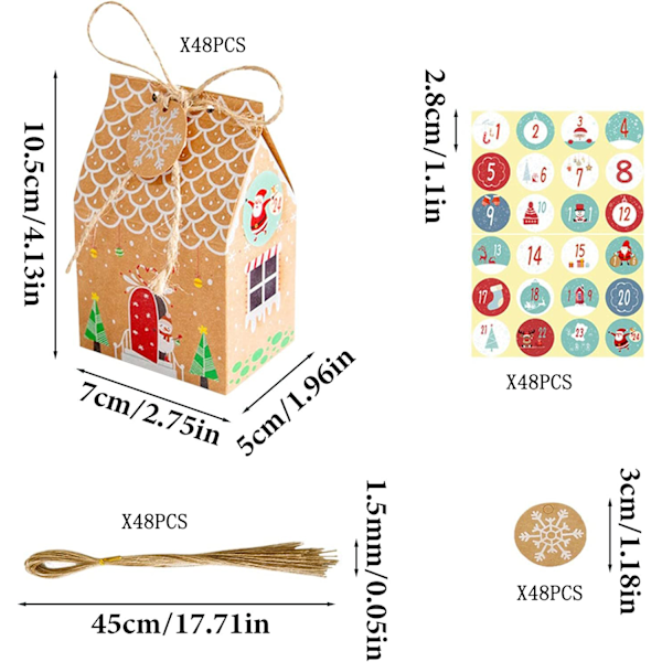 Kreativa Festivaldesign Julkalaspåsar, Mini Julklappspåsar för Små Godbitar, Stor Godisbox för Kalastillbehör och Julstrumpa