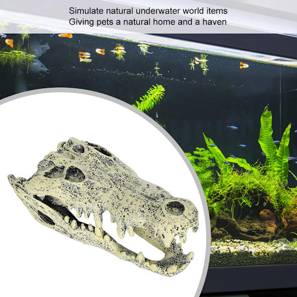 Akvarie fisketank dekoration kunstig simulation kranieform ornament til dekoration landskab
