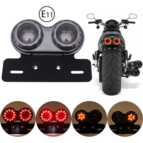 Kraftfull Glödlampa Motorcykel Bakljus: Universell Passform, Enkel Installation Med Justerbara Monteringshål