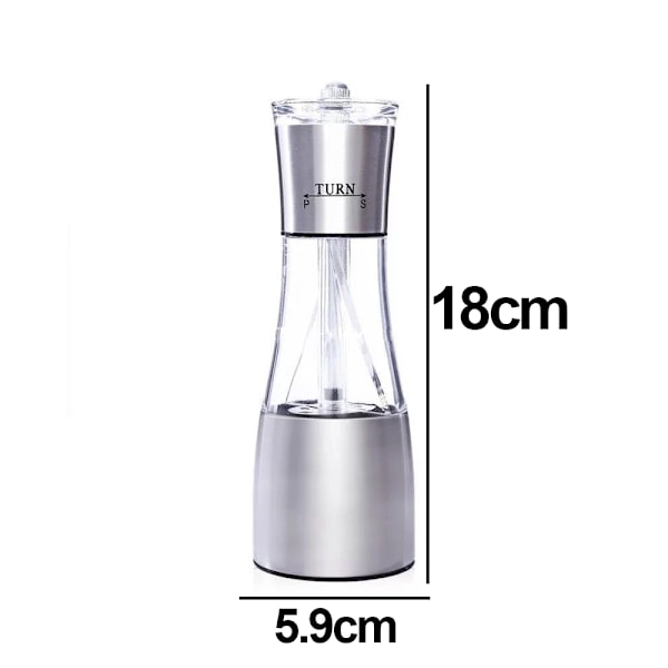 Elegant 2-i-1 Salt- och Pepparkvarn, Manuellt Driven Icke-Korrosiva Keramiska Blad Multifunktionell Kryddkvarn För Olika Pepparkorn, Salter,