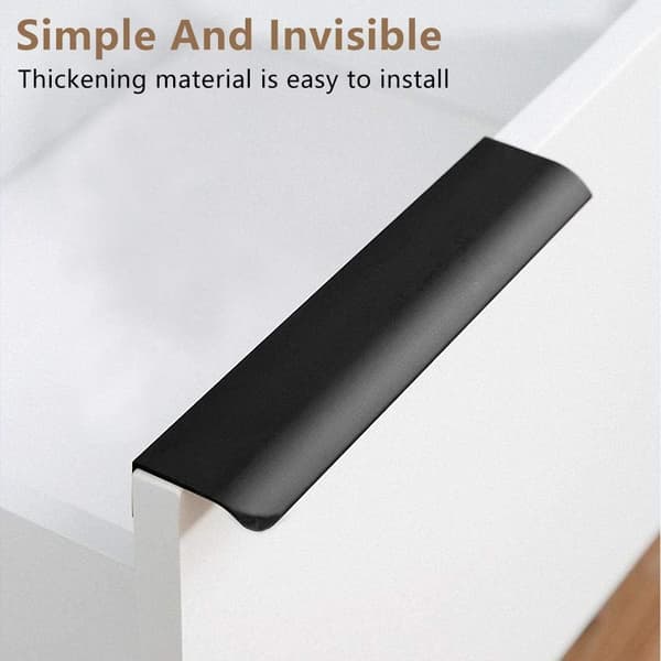 Mattsvarta Finger Edge Pulls, Premiummaterial Dolda Tab Pulls för Moderna Möbler, Rundad Hörn Design Ökar Säkerheten för Hemmet